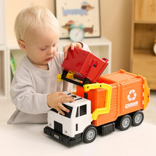 Large Garbage Truck Toys Boys Realistic Trash Truck Toy with Trash Can Lifter