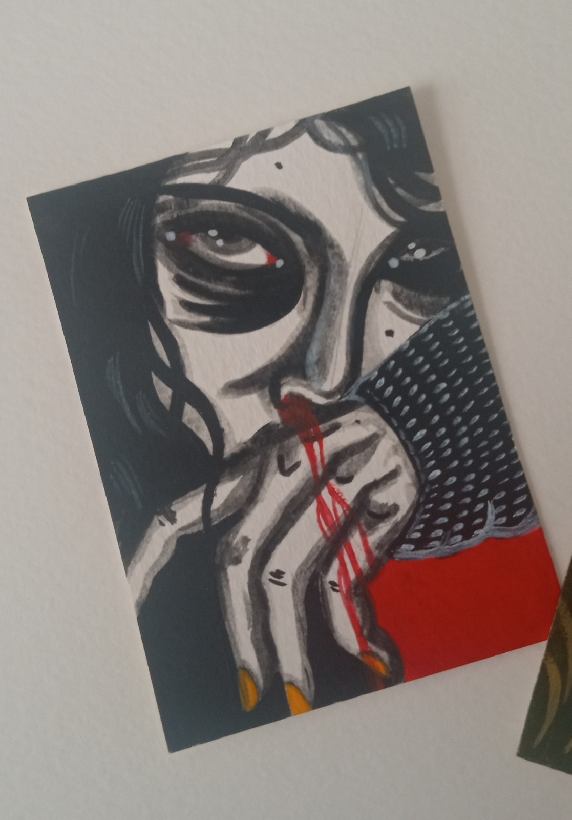 OOAK ACEO 2/1 Figurative Art Card Set By ESS22, 3.5 x 2.5 in., Unframed