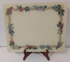 Possible Corelle Almond Grapevine Counter Saver Cutting Board 15" by 12" Glass