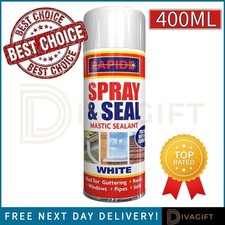 WHITE LEAK STOP SPRAY 400ML MASTIC SEALANT WATERPROOF GUTTER ROOF PIPES SEAL NEW