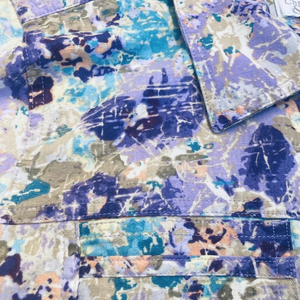 Christopher Banks Women's Purple Splatter Jacket Size M 20x23 55% Linen Floral - Image 4 of 4