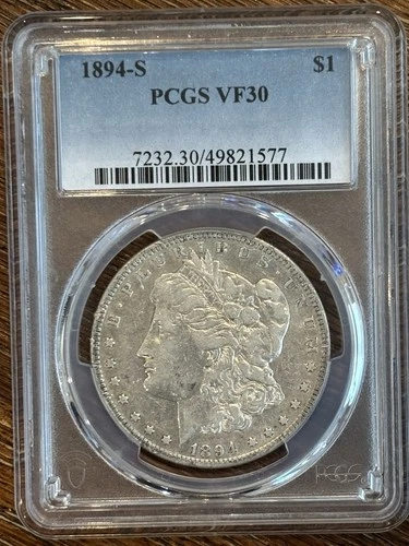 1894-S Morgan Silver Dollar PCGS VF30 Better Date San Francisco Mint $1