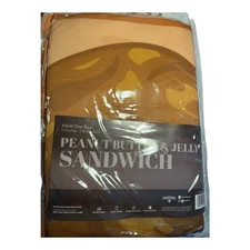 Peanut Butter & Jelly Sandwich Adult Halloween Costume Bodysuit One Size Funny