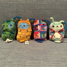 Cats vs Pickles Topocat, Quilts Kitty, Cousteau, Luna Bean Bag Plush Lot 4