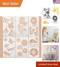 8 Unique Reusable Flower Stencils for DIY Painting Crafts - Sunflower Inspired