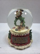 Here Comes Santa Claus Christmas Snow Globe Music Box Plays Jingle Bells Tune