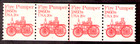TRANSPORTATION:  FIRE PUMEPER 1860s  #1908  Coil Strip of 4 — photo 1