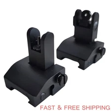 Aluminum Fiber Optic Sights Flip Up Sights Front Rear Sight for Picatinny Weaver