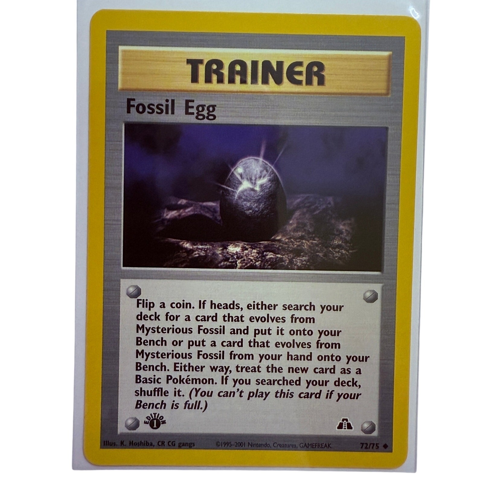 Pokémon Fossil Egg 1st Edition 72/75 Neo Discovery WOTC Trainer Card NM-MT