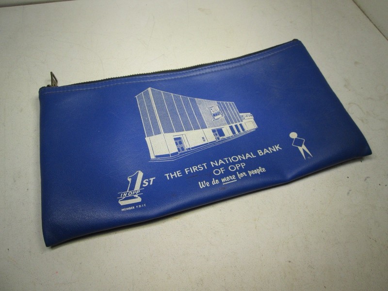 Vintage Vinyl Bank Zipper Bag   Opp, AL   