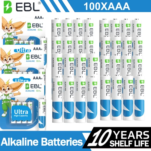 EBL  AAA  Alkaline Batteries 1.5V Lot of  Triple A,10 Years shelf Life