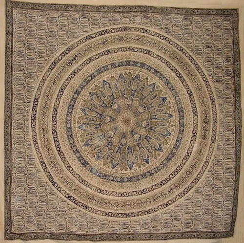 Veggie Dye Block Print Mandala Duvet Cover Cotton 92" x 88" Fits Full-Queen - 第 4/4 張圖片