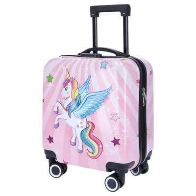 TheTrueC Kindertrolley 4 Rollen Einhorn Rosa