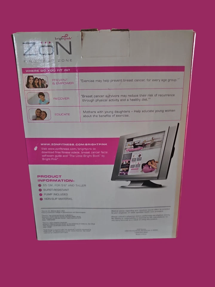 BOLA DE EQUILIBRIO ZONA ROSA BRILLANTE CÁNCER DE MAMA 65cm RESISTENCIA A RÁFAGAS Foto 3 de 4