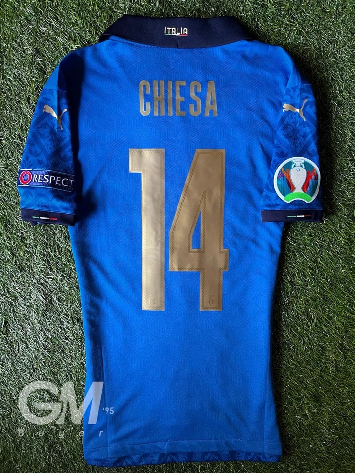 Maglia Puma Authentic Player Shirt Italia FIGC Home Euro 2020 Austria Chiesa XL - Immagine 3 di 4