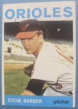 1964 Topps - Steve Barber #450 Baltimore Orioles Baseball Card No Creases