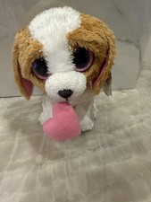 Cookie Brown Dog Pink Heart Valentine Beanie Boo BoosTy with tags