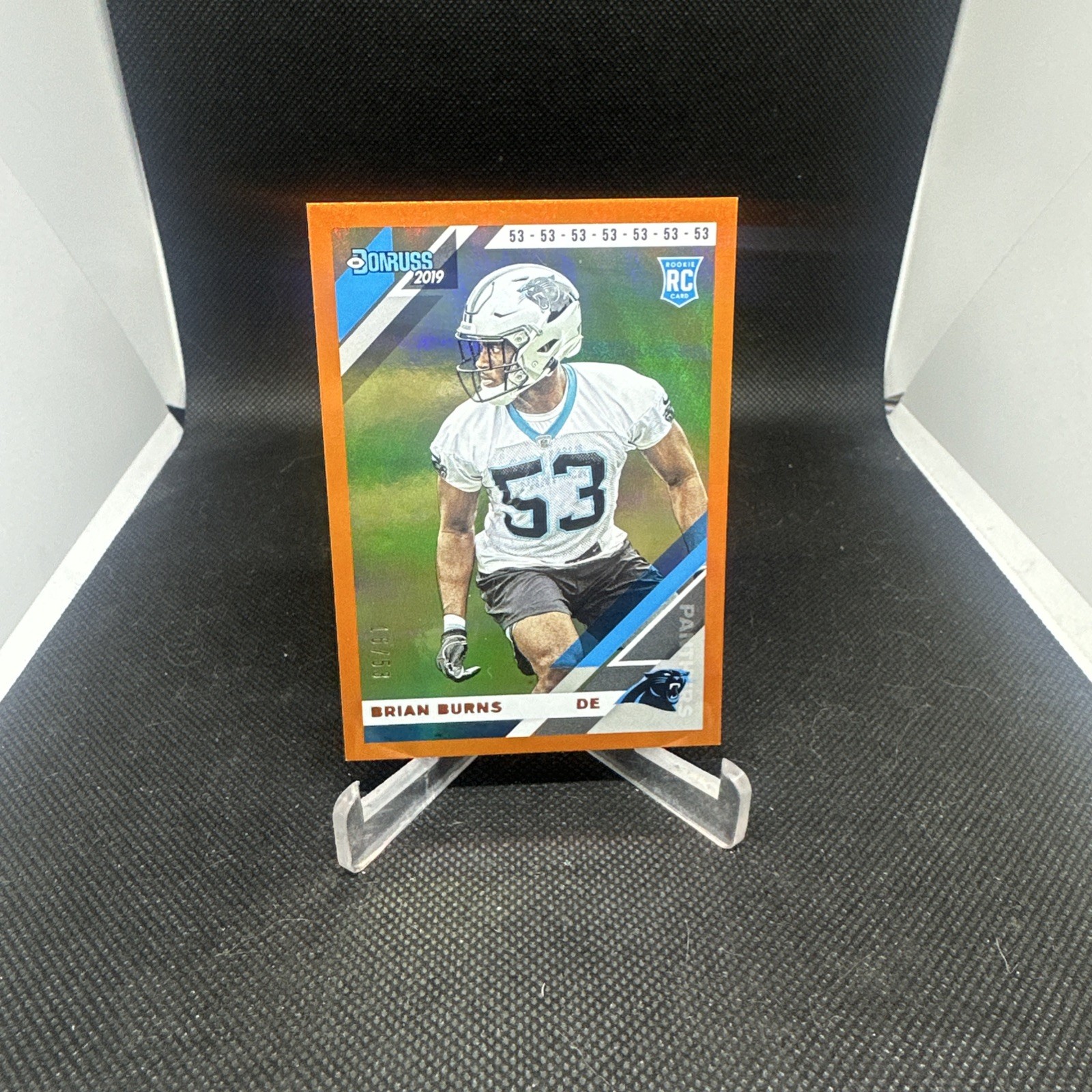 2019 Donruss #256 Brian Burns Jersey Number RC /53 Panthers Giants