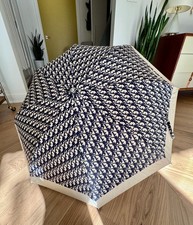 Vintage Christian Dior Oblique Trotter Monogram Folding Umbrella Paris New York