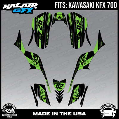 Graphics Kit for KAWASAKI KFX 700 KFX700 Lethal Series - Green Shift 16 MIL