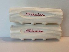 Schwinn Approved CHUBBY Bicycle GRIPS White w/ RED