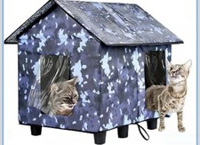 MEWTOGO Elevated Insulated Outdoor Cat House 20x19x17 Waterproof Gray