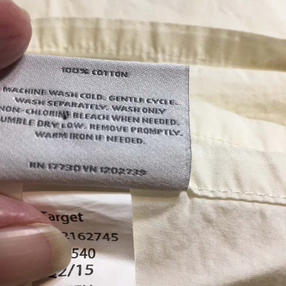 Umbral para sábana plana Target Queen amarillo pálido crema algodón Foto 4 de 4