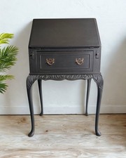 Vintage Black Painted Bureau | Writing Desk | Antique Style Drop Front