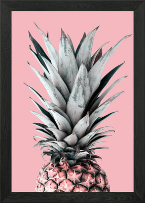 Ananas Kunst 3 gerahmte Wandbilder Poster Leinwanddruck Bild