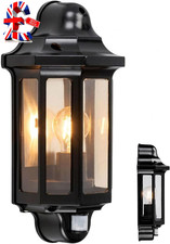 Black Outdoor Security Lights - PIR External Wall Light - Motion Sensor Presence