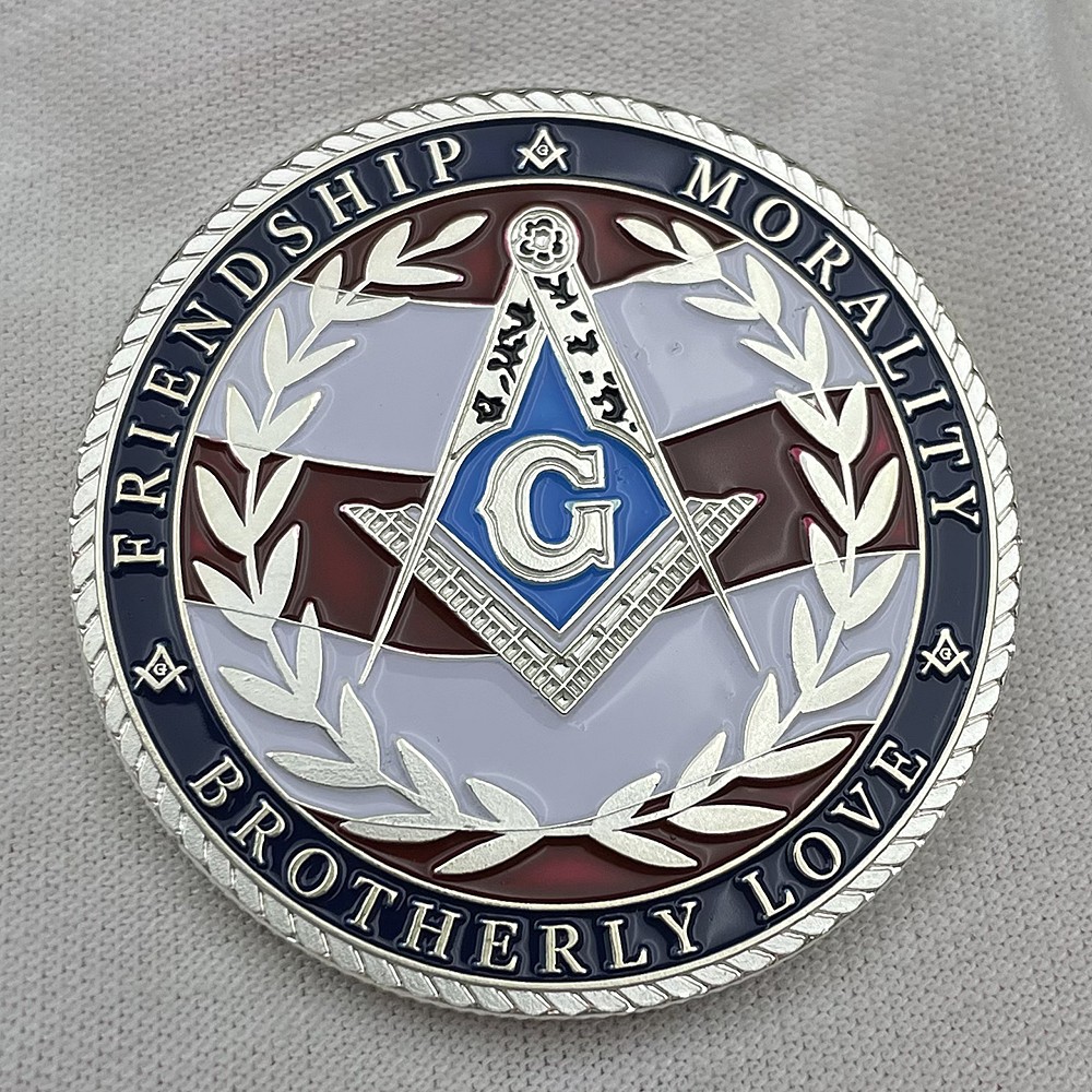 Masonic Military Challenge Coin US Army Navy Air Force Veteran Freemason Token