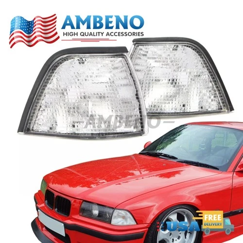 For BMW E36 318ti/328i/318i Sedan 1992-1999 2X Clear Corner Light Turn Signal