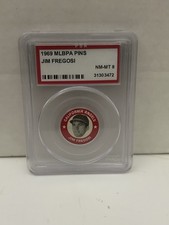 1969 MLBPA PINS JIM FREGOSI PSA 8 California Angels