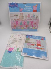Lot Peppa Pig Birthday Party Table Decorations Tablecloth 32" Banners Photo Prop