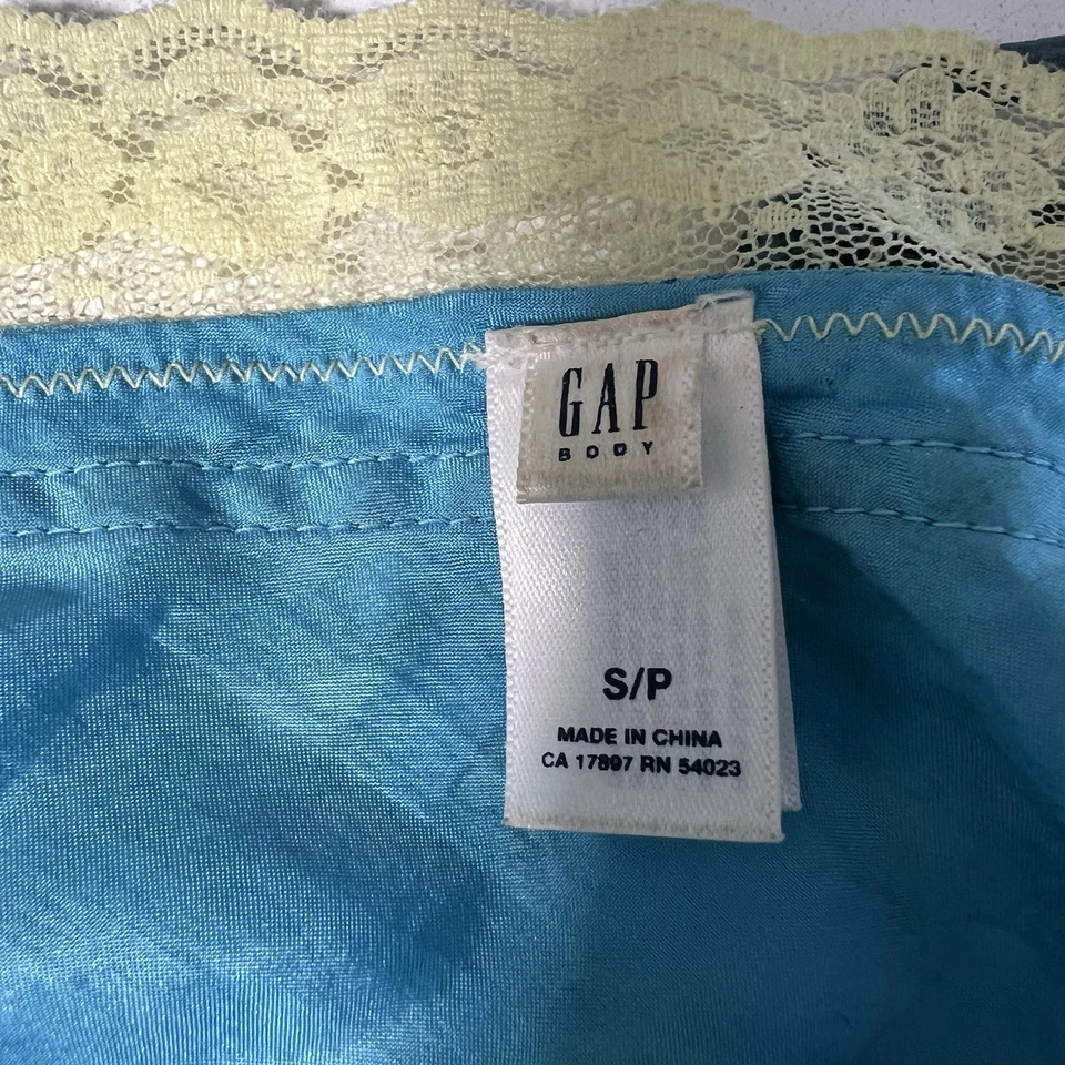 Y2K Gap Camisole Womens S 100% Silk Blue Cropped Lace Trim Forest Fairy - Image 3 of 4