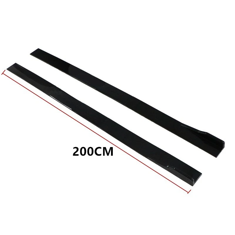 For Scion iA xB tC xD iQ FR-S Gloss Black Side Skirts Extension Rocker Panel Lip - Image 3 of 4