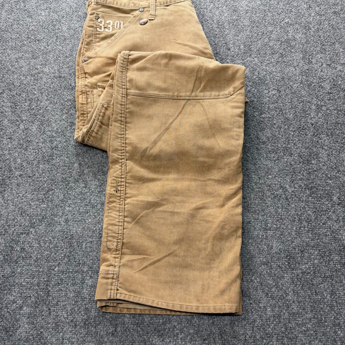 G-Star Raw General 5620 Cargo Pants 38W 34L Beige/Tan Corduroy Loose Fit View 4