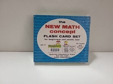 Vtg Edu Cards New Math Concept flash card set 1966 teacher homeschool arithmetic
