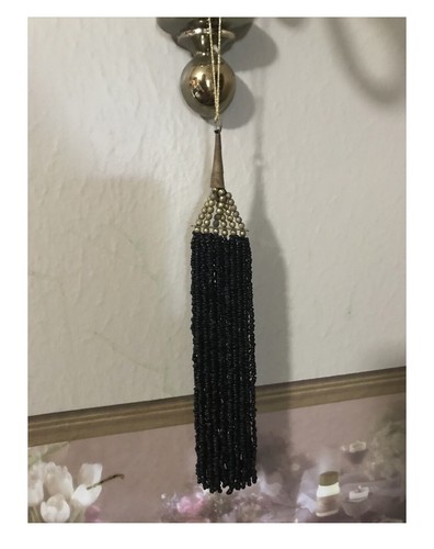 Tassels black beads 2pc lot-10"-curtain Tie backs Or Decoration