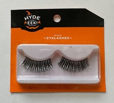1 pair Hyde Eek False Eyelashes Black Silver Halloween Costume Self Adhesive