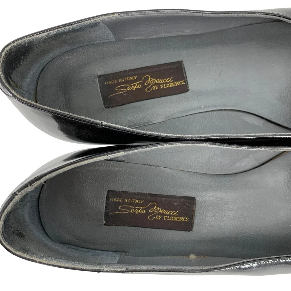 Zapatos de ballet Sesto Meucci para mujer planos talla 8,5N charol negro Italia 2961 Foto 3 de 4