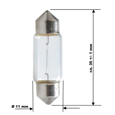 10 Stück Soffitten Glühlampen Lampe 12V 5W 11 X 35 Mm C5W K510w