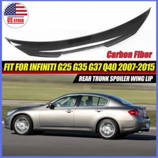 Fits Infiniti G35 G37 4 Door Sedan PSM Rear Trunk Spoiler Wing Lip Carbon Fiber