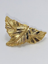 Bluette 3 Leaf Shoe Clip Gold Tone Made In France Signed Vintage