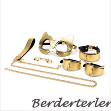 PU Handcuffs collar Mask Set Leather Bondage Kits Handcuff for Women Accessories