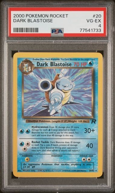 2000 Pokemon Rocket Unlimited Dark Blastoise #20/82 – PSA 4