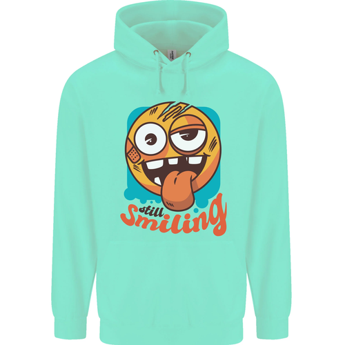 Still Smiling Funny Emoji Exhausted Tired Childrens Kids Hoodie - Picture 25 of 88