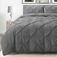 NESTL Pinch Pleated Duvet Cover Set Premium Quality Cover KING SIZE
