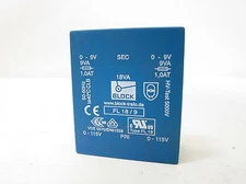 New in Box Block FL 18/9 Low Profile Transformer 18VA 0-115V