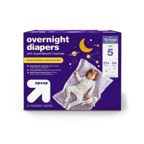 Overnight Diapers - Size 5 - 64ct - up & up™